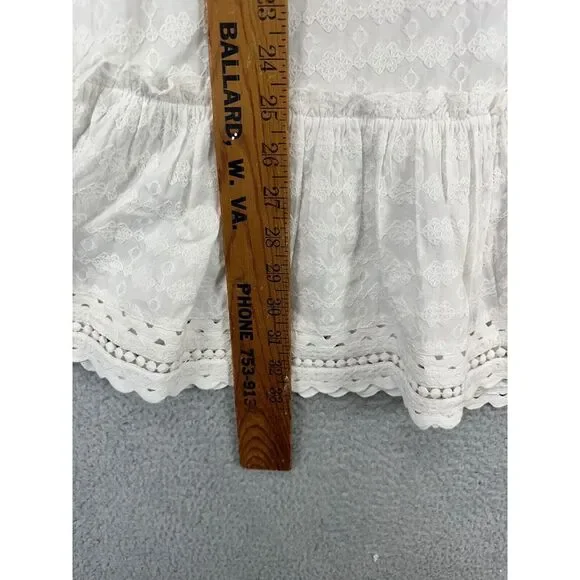 Veronica Beard Womens Mini Dress XL Daeja White Geometric Lace‎ Button Up NEW